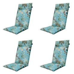 Madison Grasse Aqua Tuinstoelkussen - Set Van 4