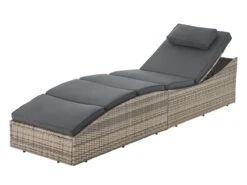 Juskys Lamia Polyrotan Ligbed - Lightgrey