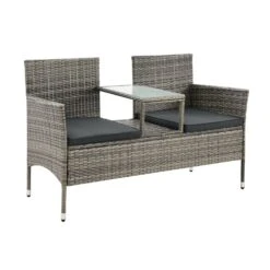 Merkloos Monaco Polyrotan Grijze Tuinbank