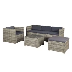 Merkloos Punta Cana L Polyrotan Grijze Loungeset