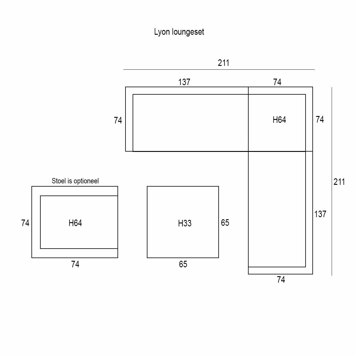 Garden Impressions Lyon 4-delige Donker Grijze Loungeset - Afbeelding 3