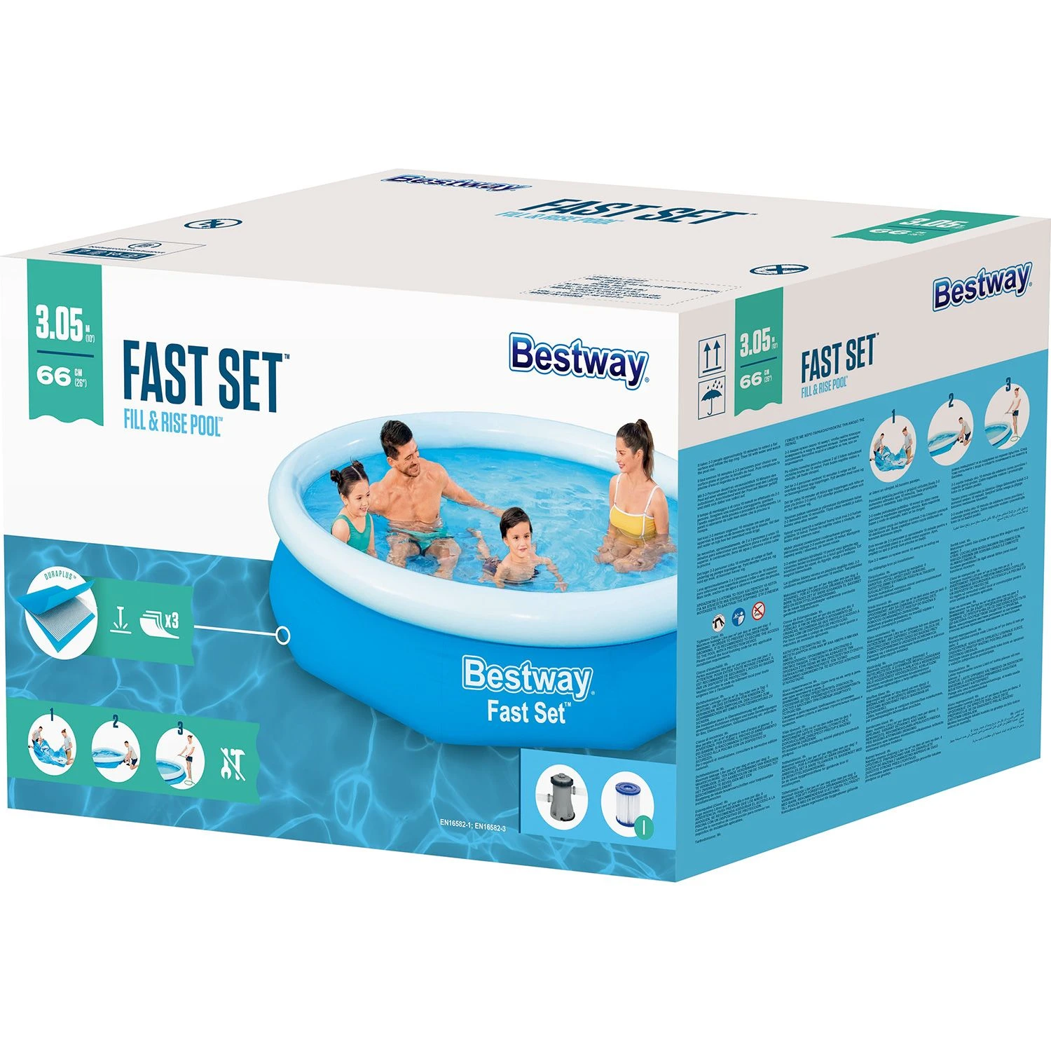 Bestway 305 X 66 Cm Fast Set Zwembad Met Filterpomp - Afbeelding 2