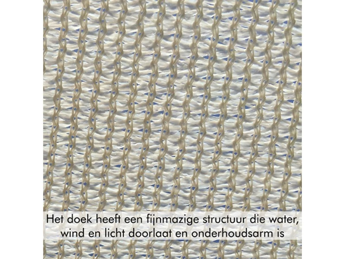 Buitenkado 2.5x4 Beige HPDE Waterdoorlatend Schaduwdoek - Image 6
