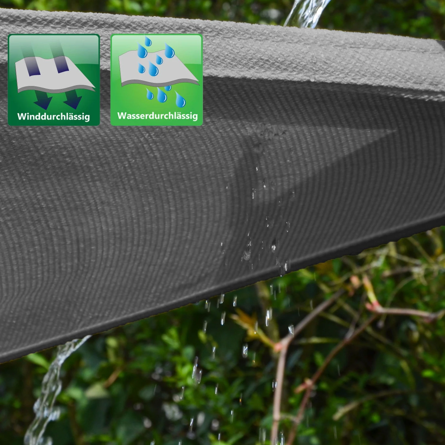 AMANKA 8x8x8m Grijs HDPE Waterdoorlatend Schaduwdoek - Afbeelding 4