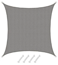 AMANKA 4x4m Grijs HDPE Waterdoorlatend Schaduwdoek