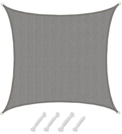 AMANKA 5x5m Grijs HDPE Waterdoorlatend Schaduwdoek