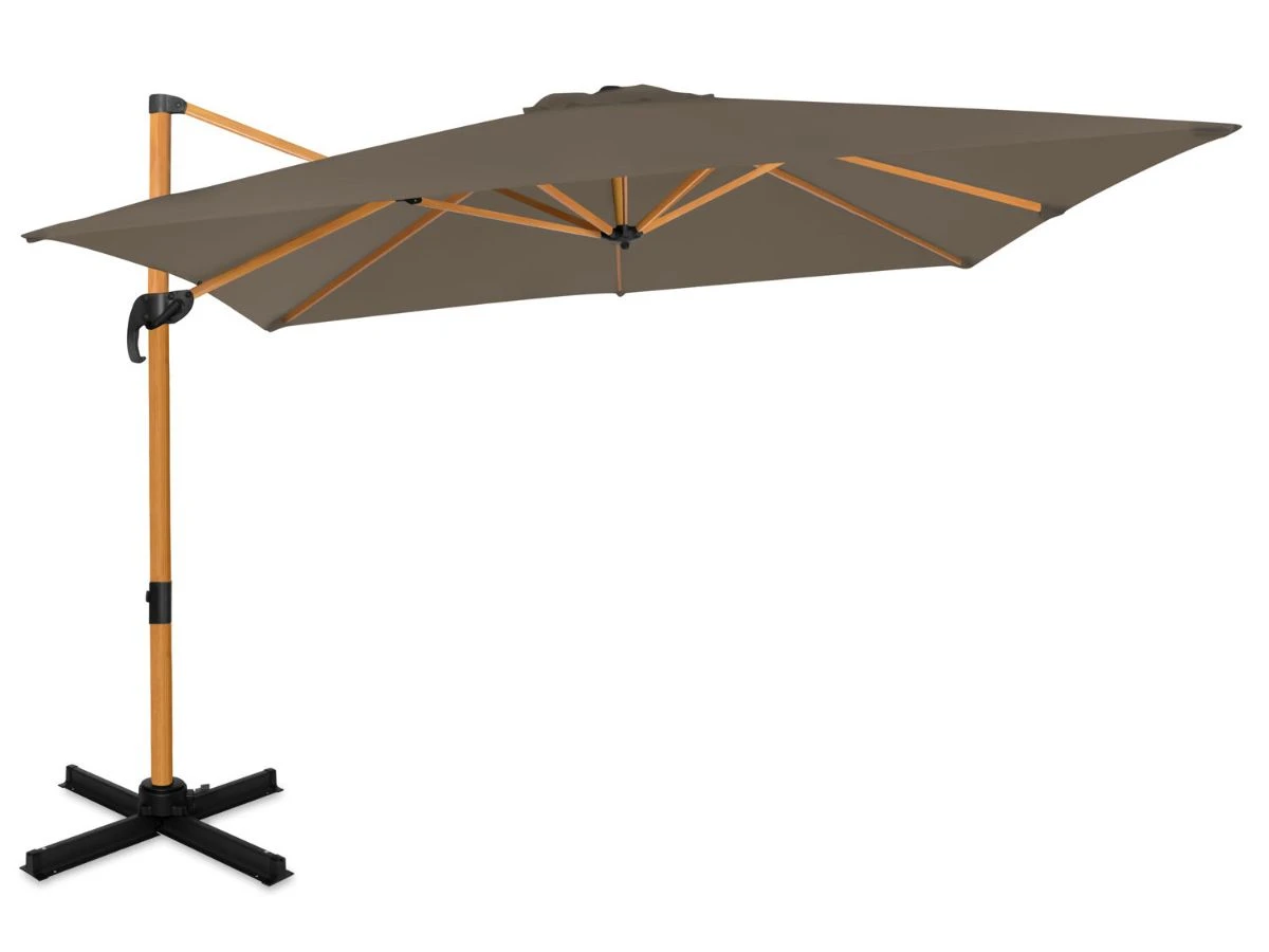 Merkloos VONROC Premium Pisogne 300x300cm Zweefparasol - Taupe