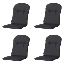 Madison Basic Black Kuipstoelkussen - Set Van 4