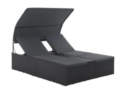 Juskys Syros Polyrotan Loungebed - Black