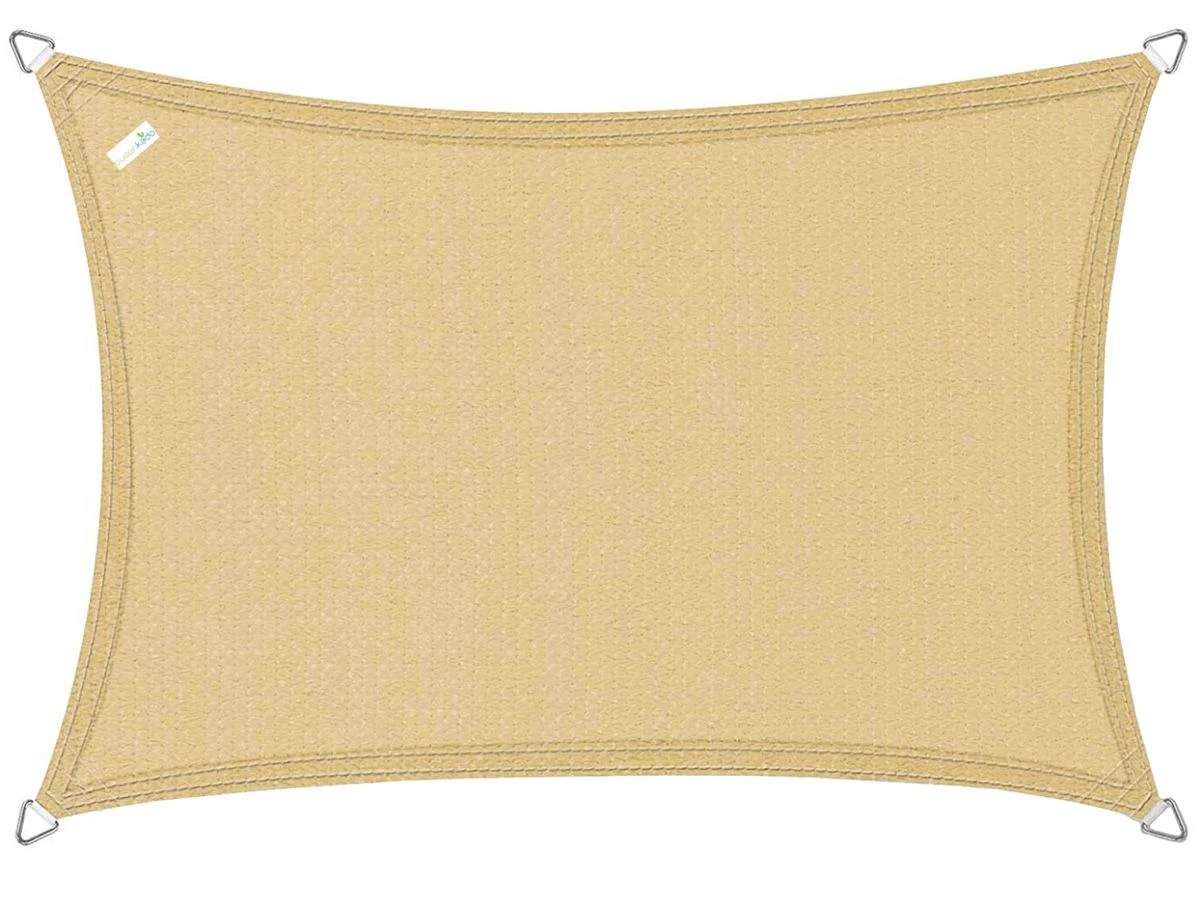 Buitenkado 2.5x4 Beige HPDE Waterdoorlatend Schaduwdoek