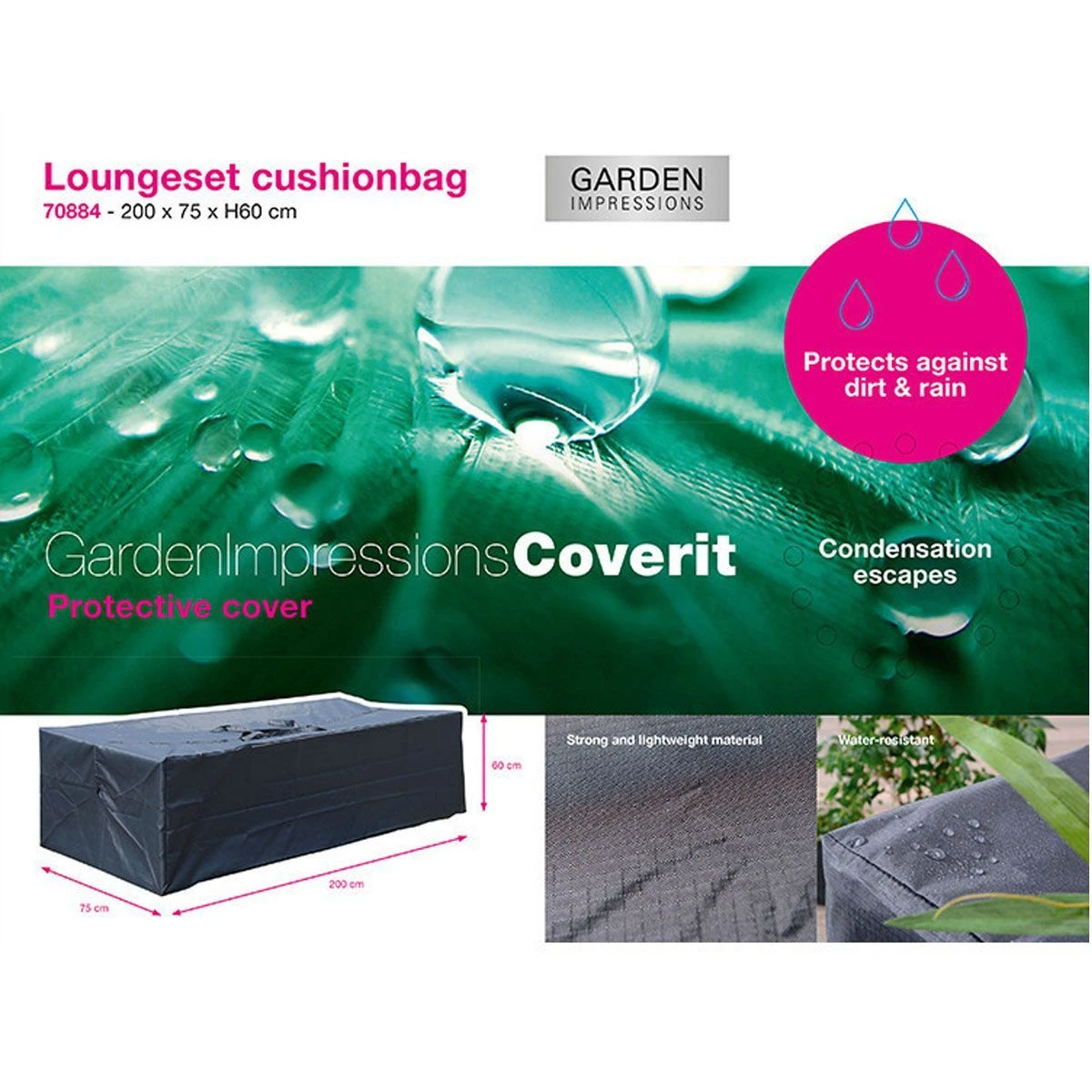 Garden Impressions 200 X 75 X 60 Cm Loungeset Kussentas - Image 4