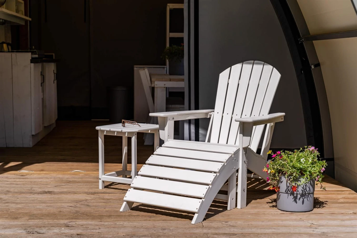 MaximaVida Inklapbare Adirondack Tuinstoel Met Voetenbankje - Image 6