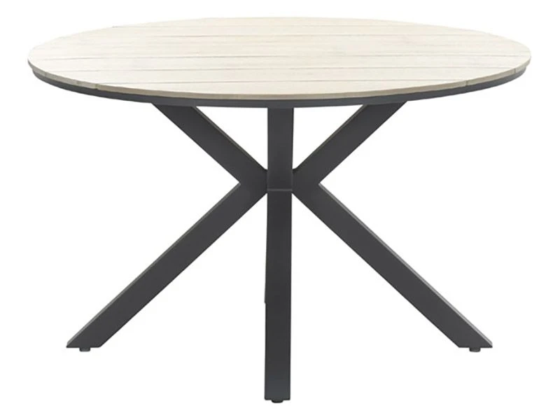 Outdoor Feelings Edson Carbon Black Light Teak Ø 122 Cm Tuintafel - Image 2