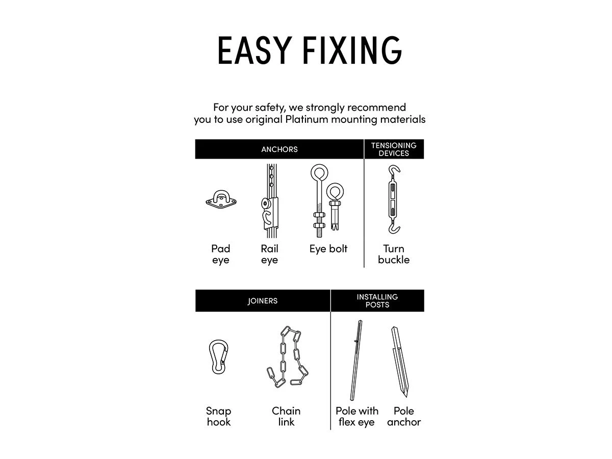 Platinum Dreamsail 5m Driehoek Schaduwdoek - Ecru - Afbeelding 5